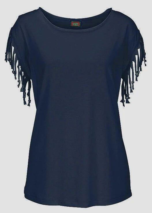 Women's Solid Summer Tassel T-shirt