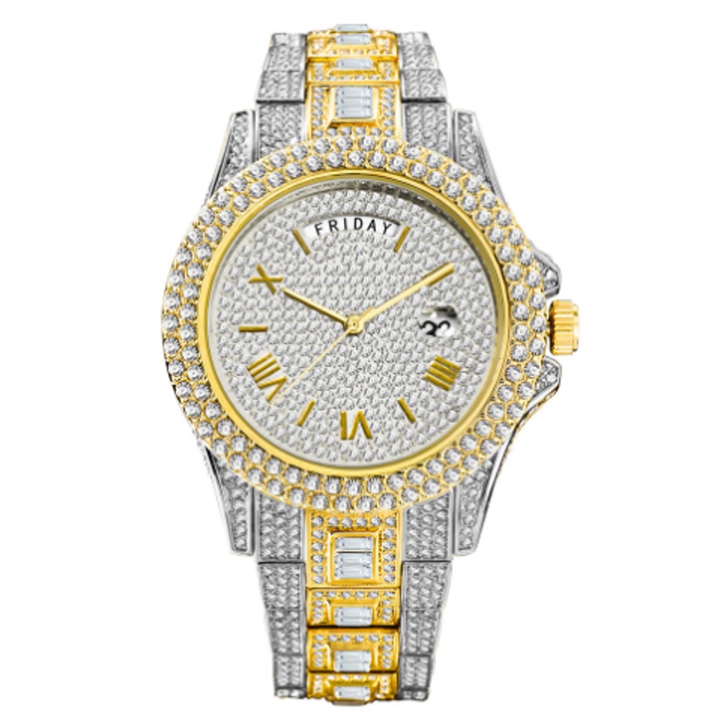 Roman Numeral Diamond Quartz Watch