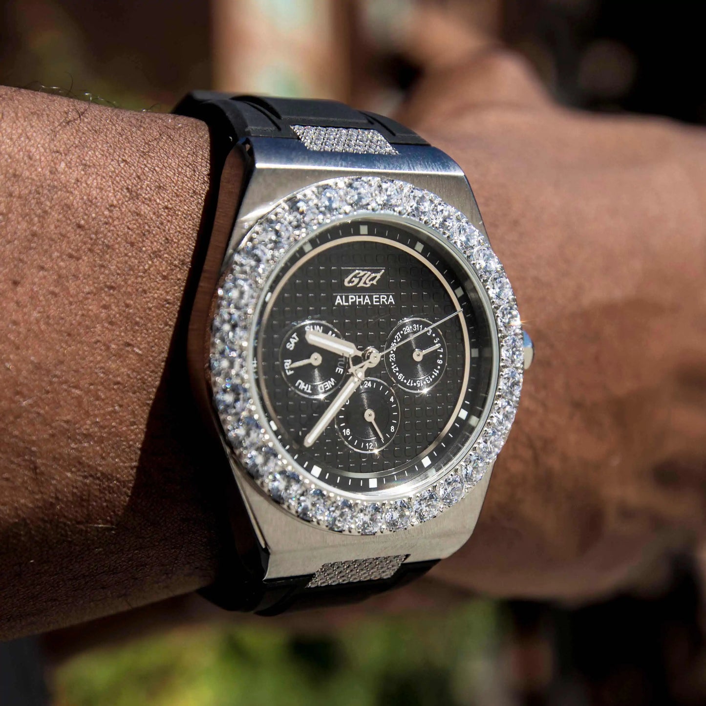 Iced Bezel w/ Rubber Strap