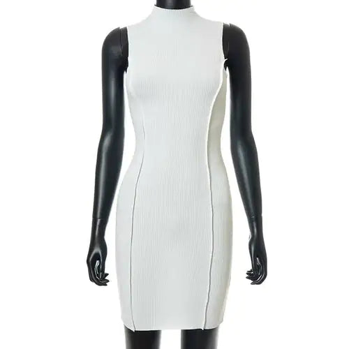 Ribbed Sleeveless Bodycon Summer Dresses