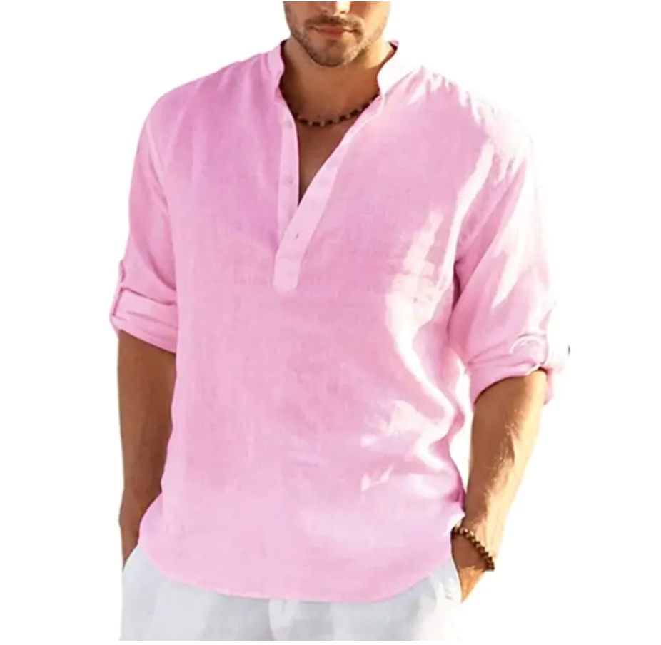 Men's Long Sleeve Quarter Button-Up Shirt