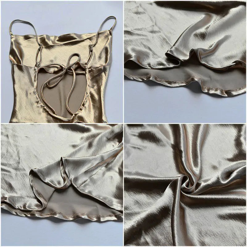 Sexy Satin Spaghetti Dress