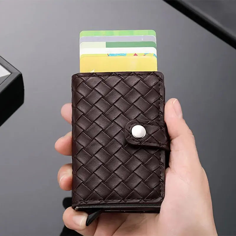 Leather Wallet with Button