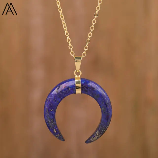 Moon Shaped Amethyst Necklace