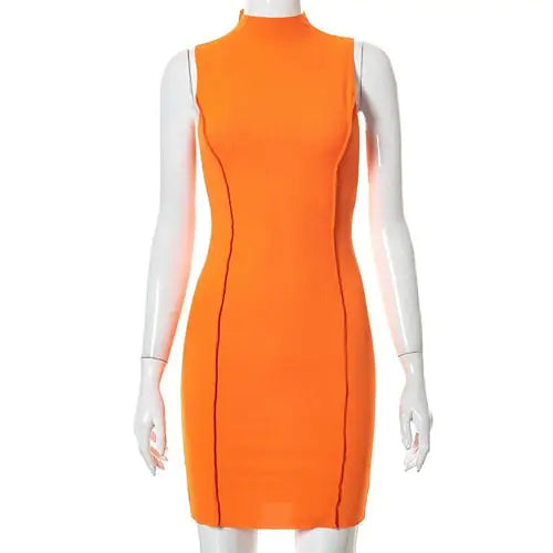 Ribbed Sleeveless Bodycon Summer Dresses