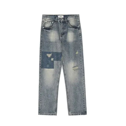 Men's Retro Loose Ripped Jeans