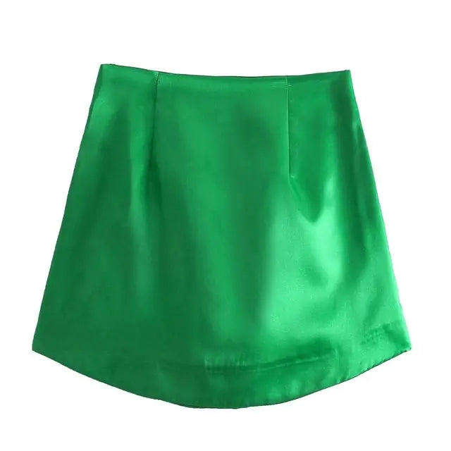 Slim Chic Satin Mini Skirts
