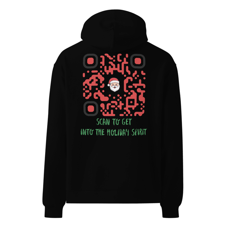 Unisex Christmas Playlist QR Code Oversized Hoodie