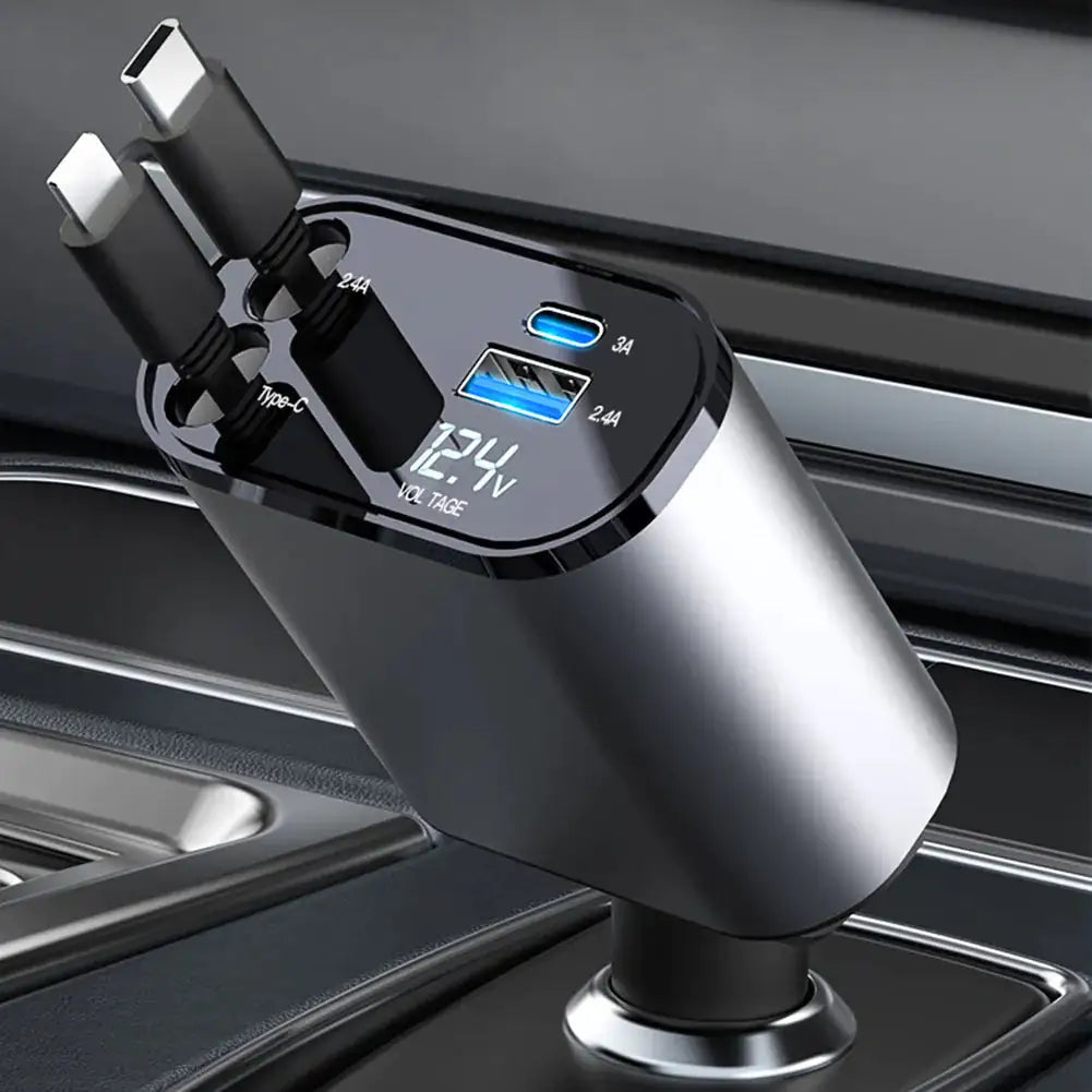 Car Dual Retractable Charging Cords
