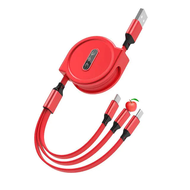 Retractable 3 in 1 USB Cable