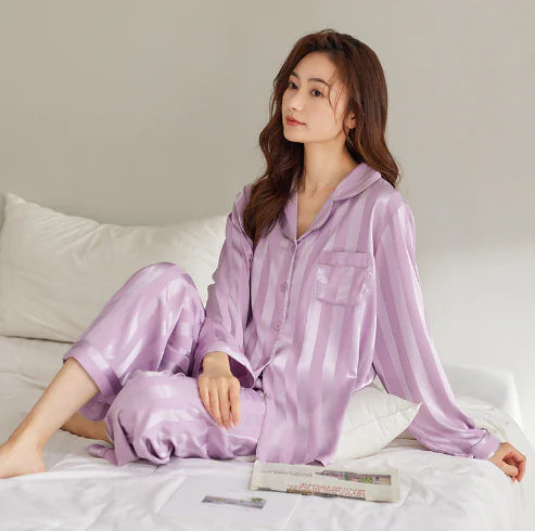 Two Piece Silk Pajama Set