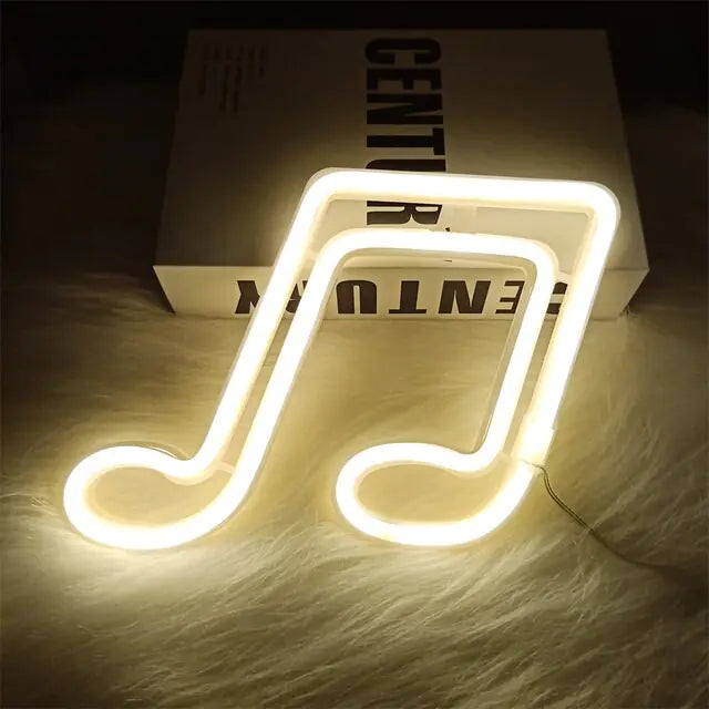 Neon Music Note Lights
