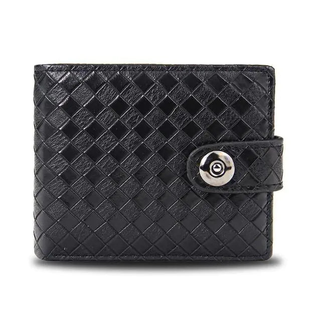 Retro Woven Pattern Leather Wallet