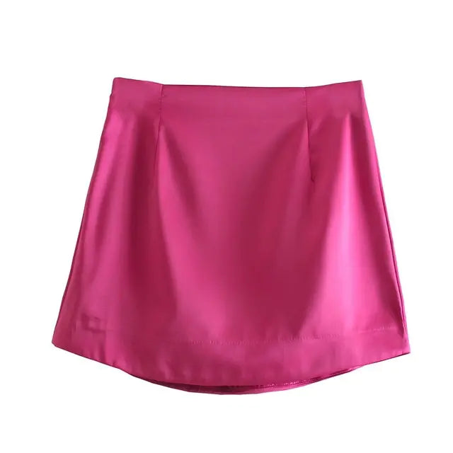 Slim Chic Satin Mini Skirts