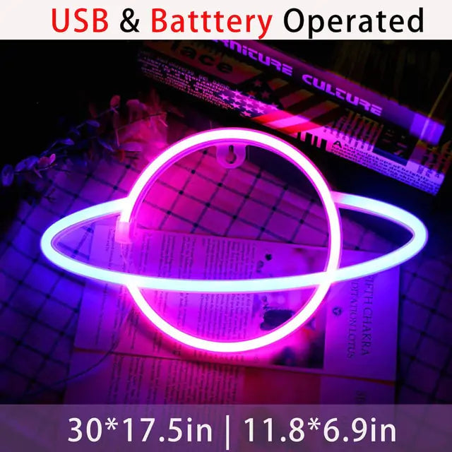 Planet Shaped Neon Wall Light