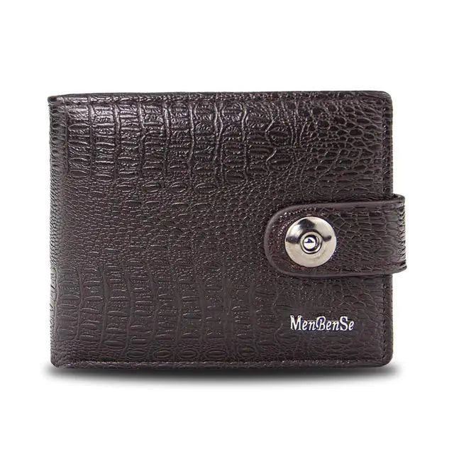 Retro Woven Pattern Leather Wallet