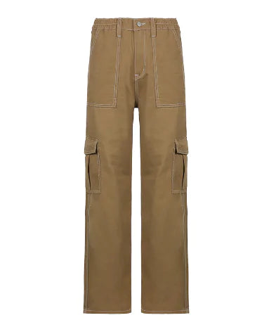 Solid Baggy Cargo Pants