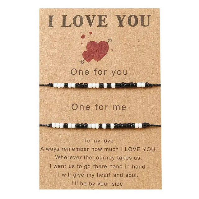 "I Love You" Morse Code Charm Bracelets