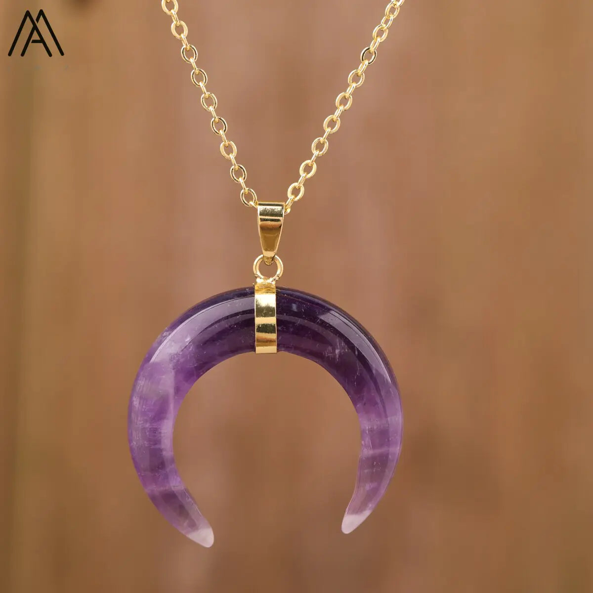 Moon Shaped Amethyst Necklace