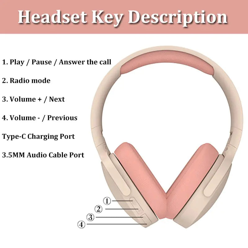 Long Lasting Surround Sound Bluetooth Headphones