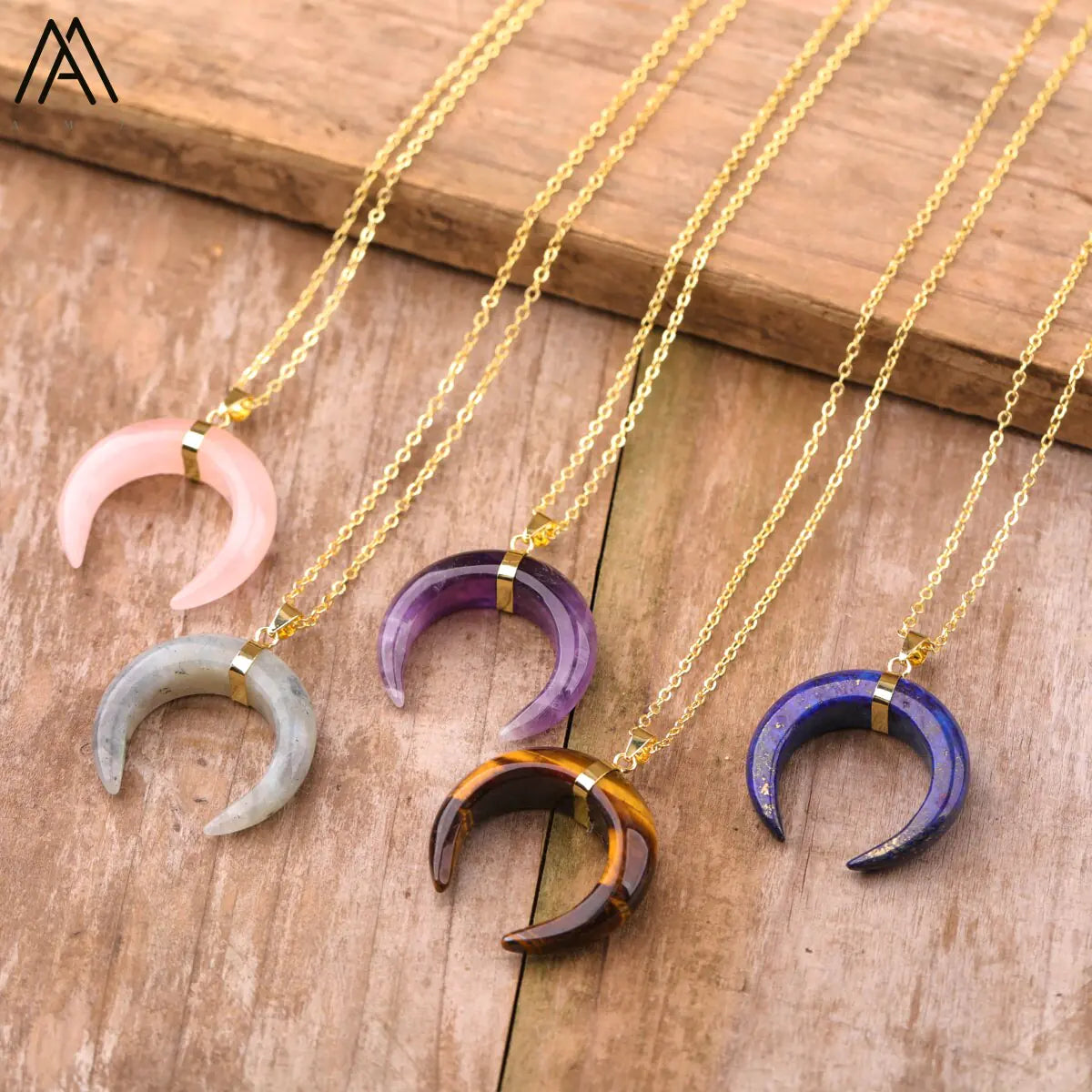Moon Shaped Amethyst Necklace