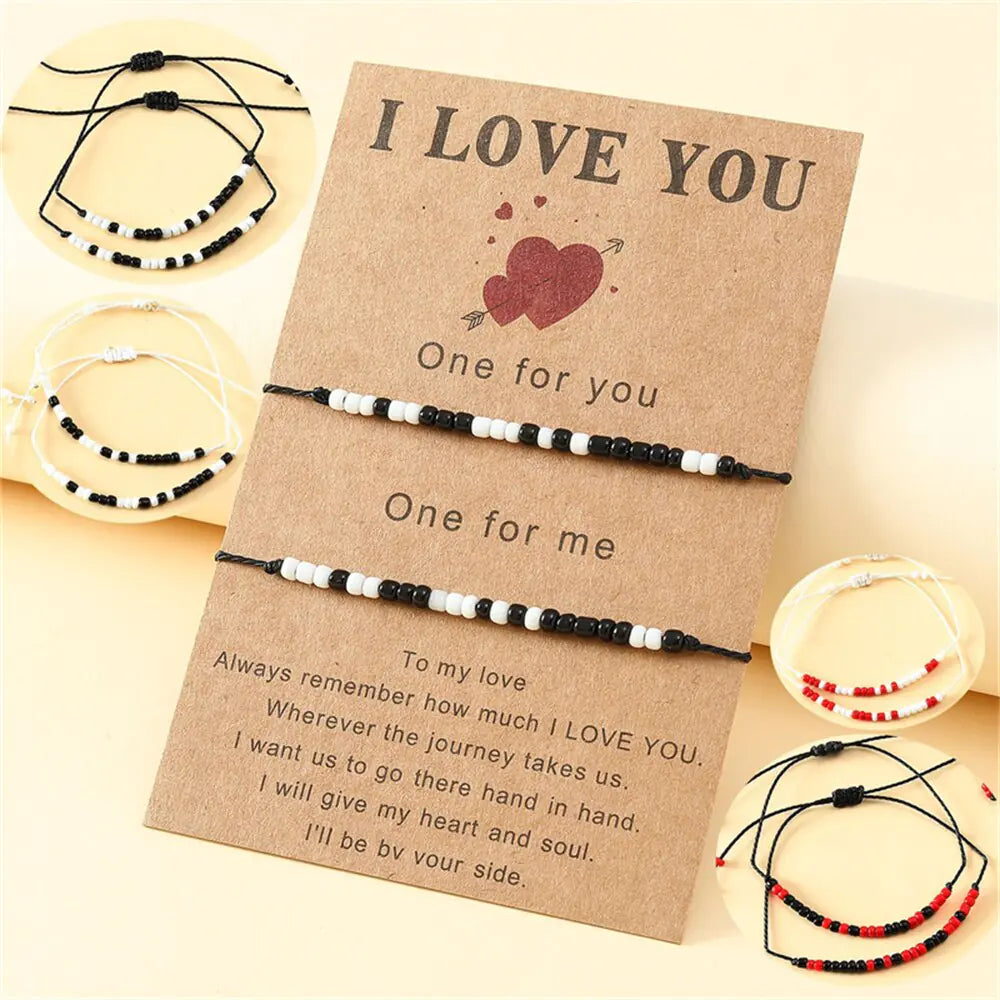 "I Love You" Morse Code Charm Bracelets