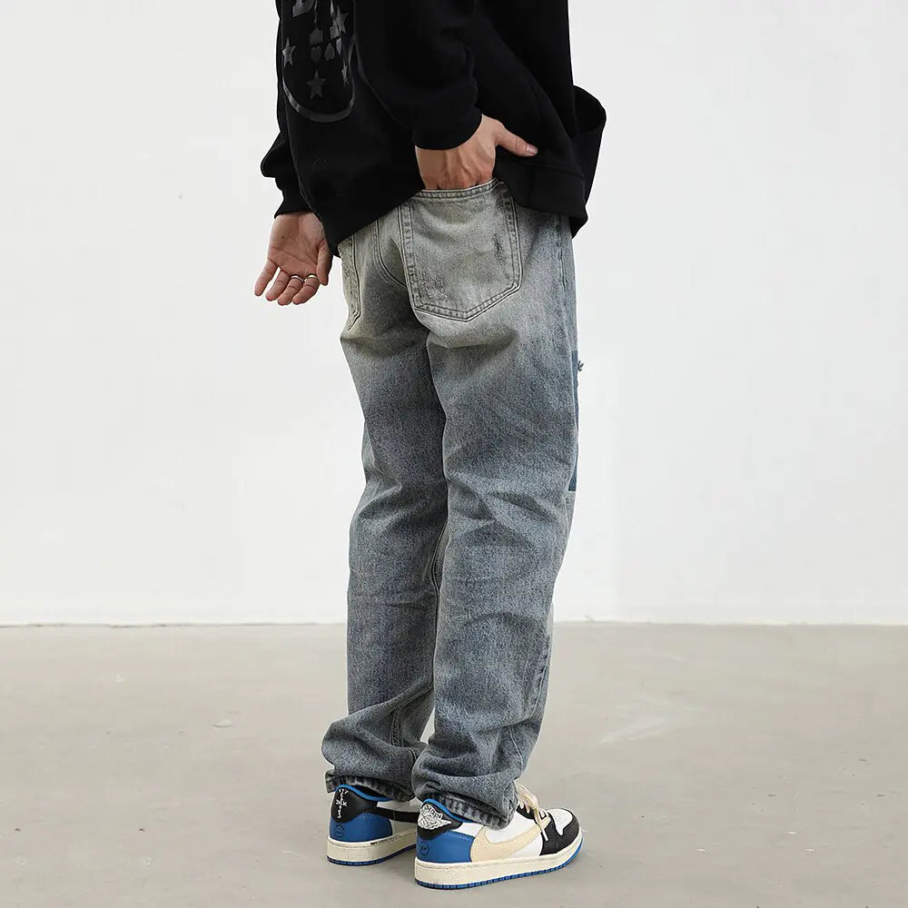 Men's Retro Loose Ripped Jeans