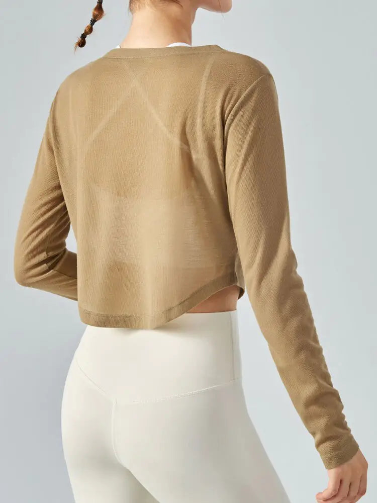 Long Sleeve V-Neck Sports Shirt