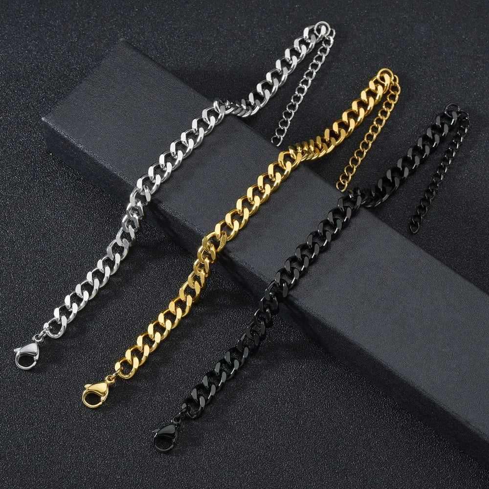 Stainless Steel Cuban Chain Bracelet