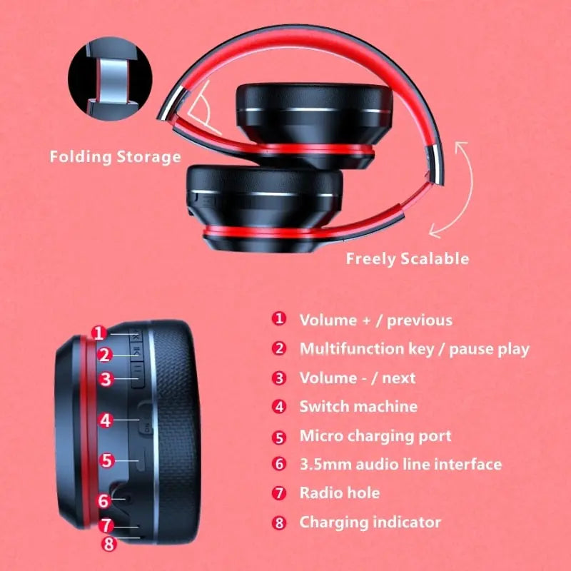 Foldable Bluetooth Gaming Headset
