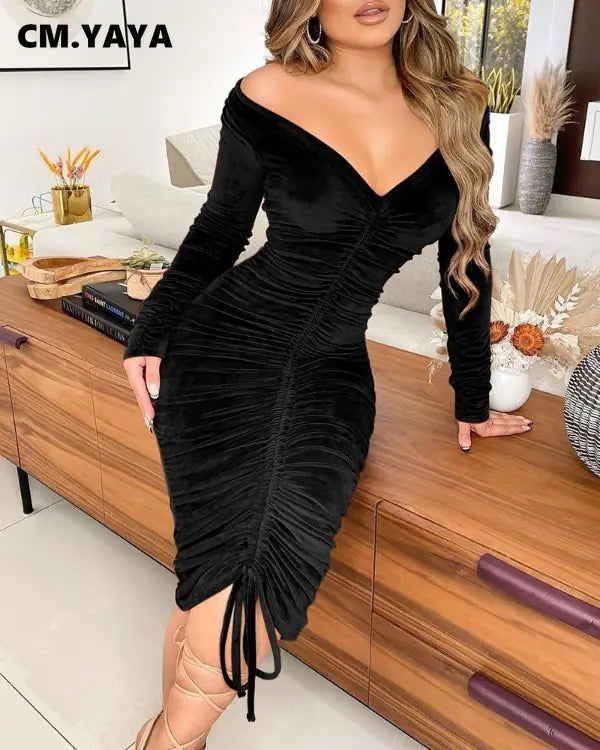 Velvet Pencil Dress