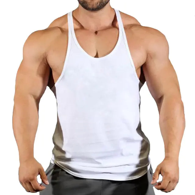 Men's Skull Bodybuilding Stringer Tank Top