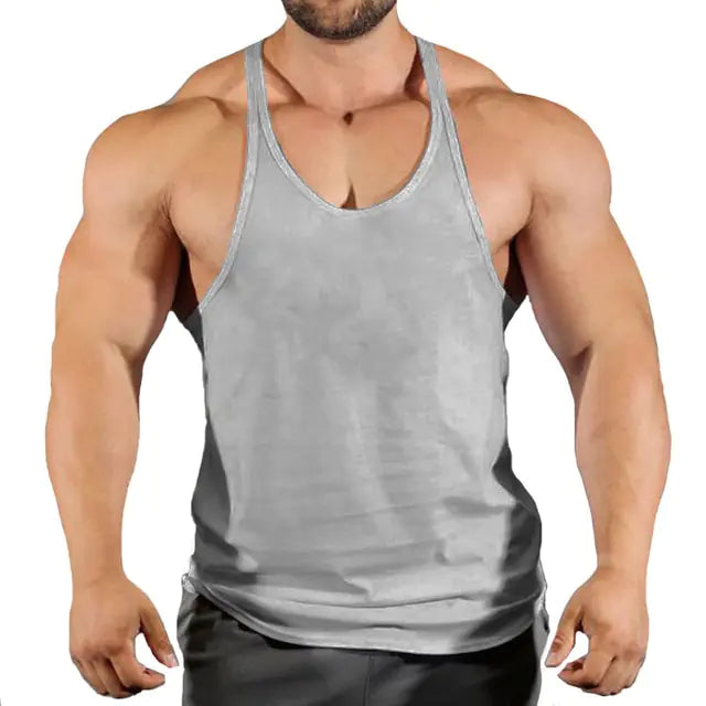 Men's Skull Bodybuilding Stringer Tank Top