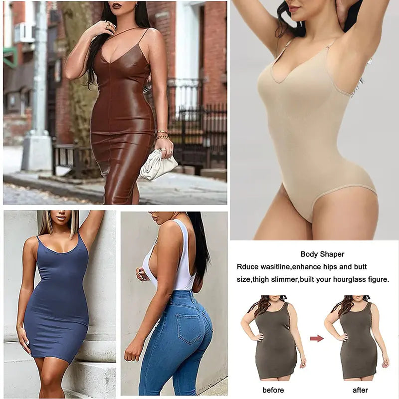V-Neck Spaghetti Strap Bodysuit