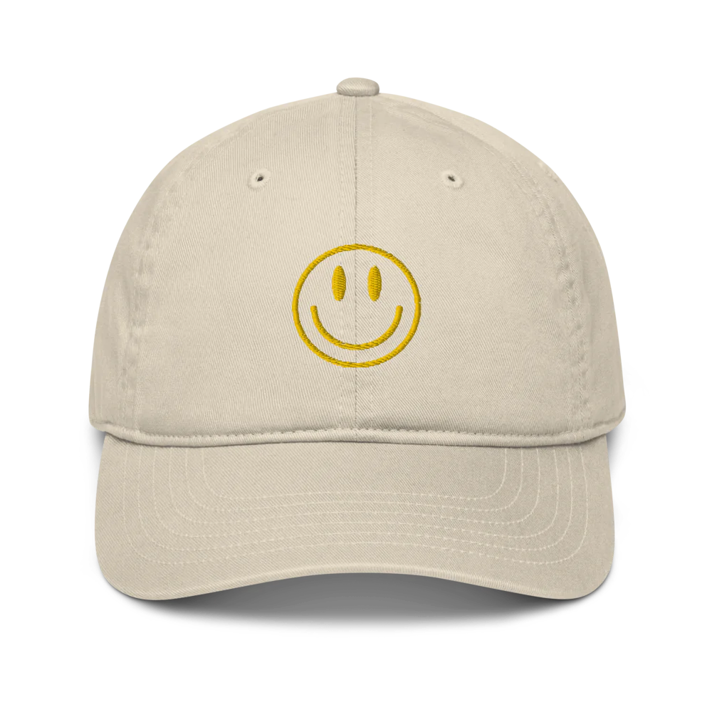 Smiley Face Organic Baseball Cap