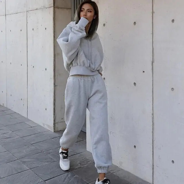 Women's Warm Hoodie and Pants Set