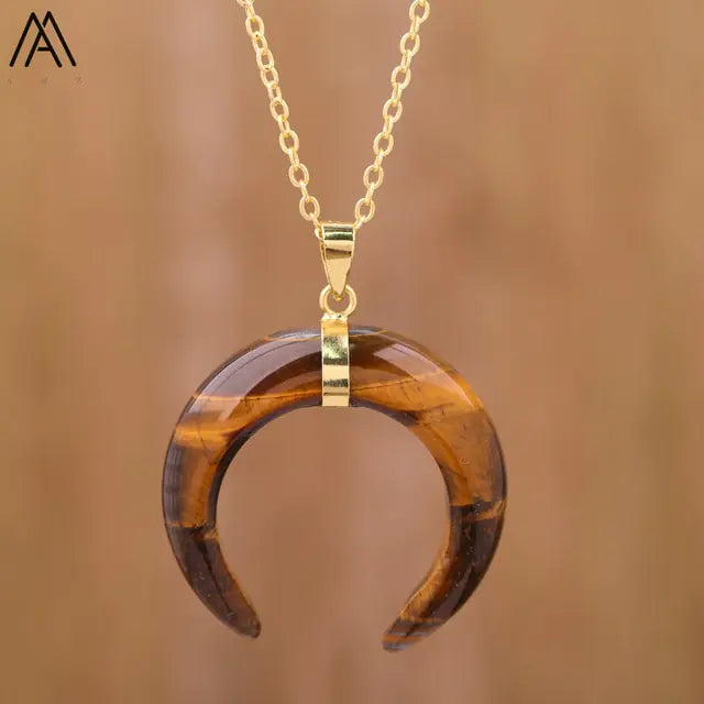 Moon Shaped Amethyst Necklace