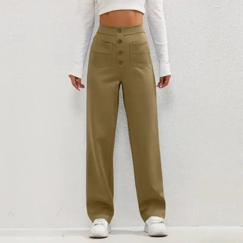 High-Waisted Casual Pants