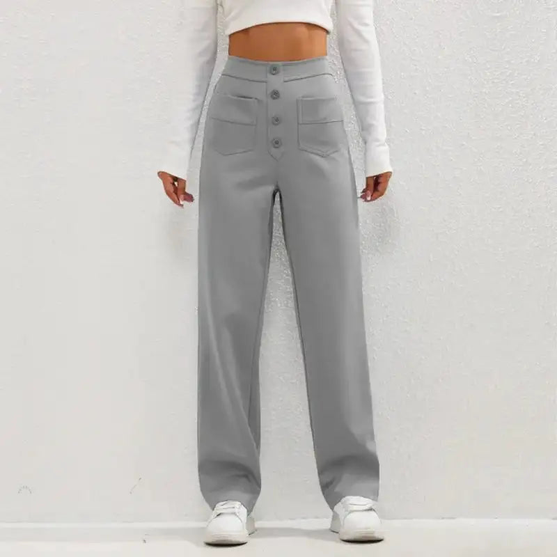 High-Waisted Casual Pants