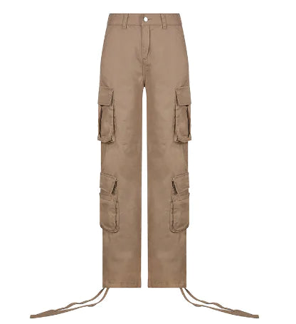 Solid Baggy Cargo Pants