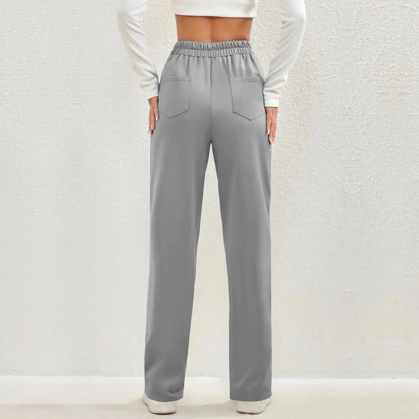 High-Waisted Casual Pants