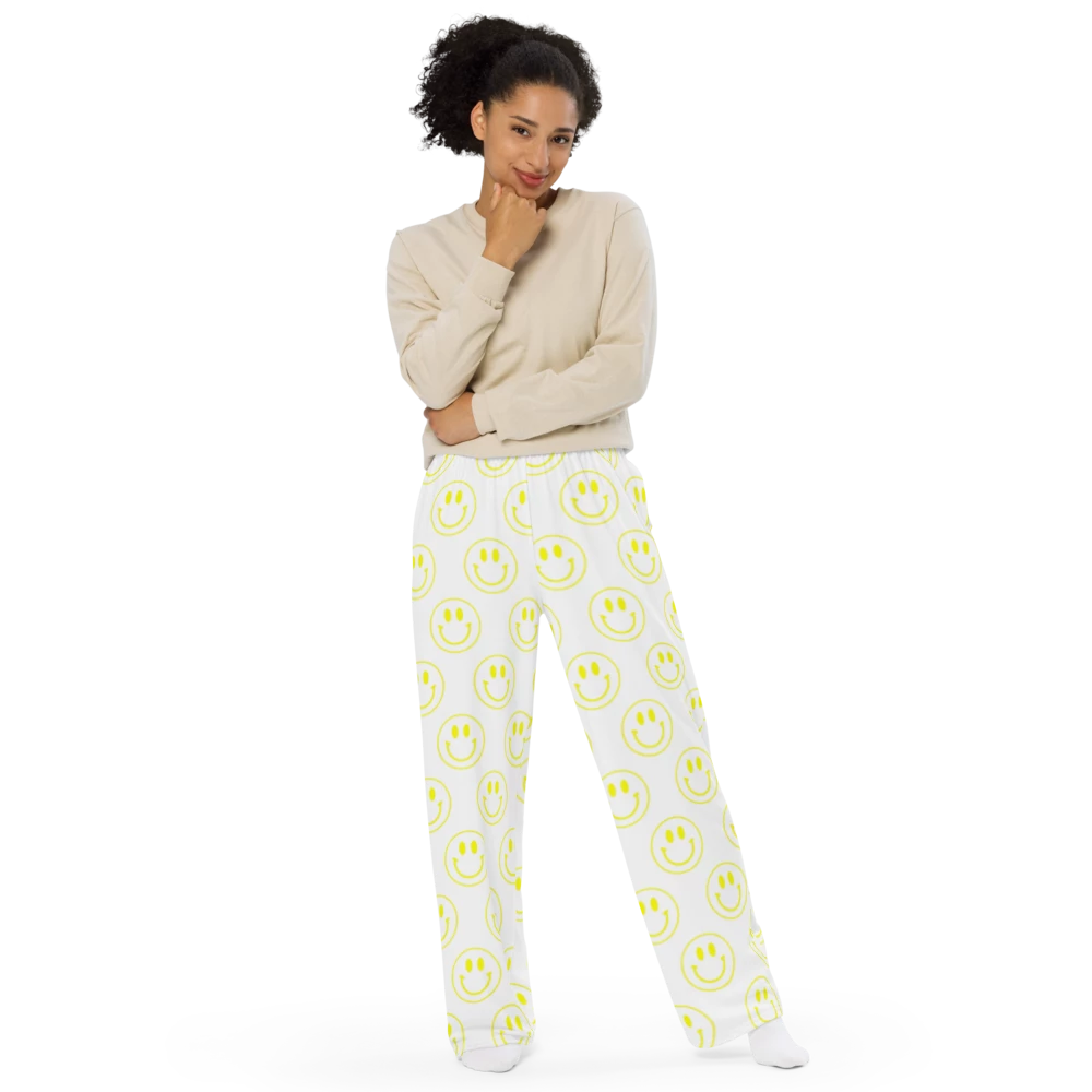 All-Over Smiley Face Unisex Wide-Legged Pants