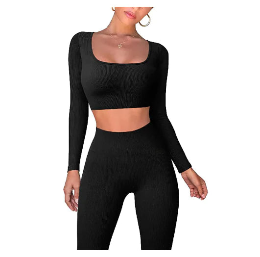 Long Sleeve Crop Top & Leggings Set