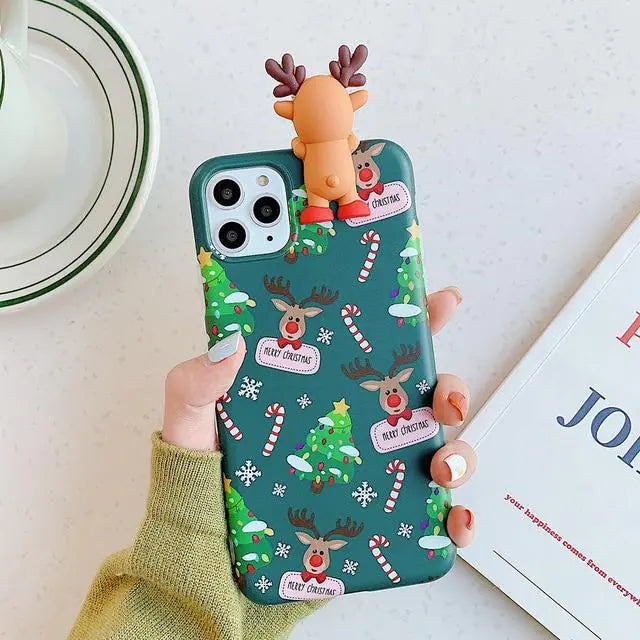 3D iPhone Christmas Reindeer Case
