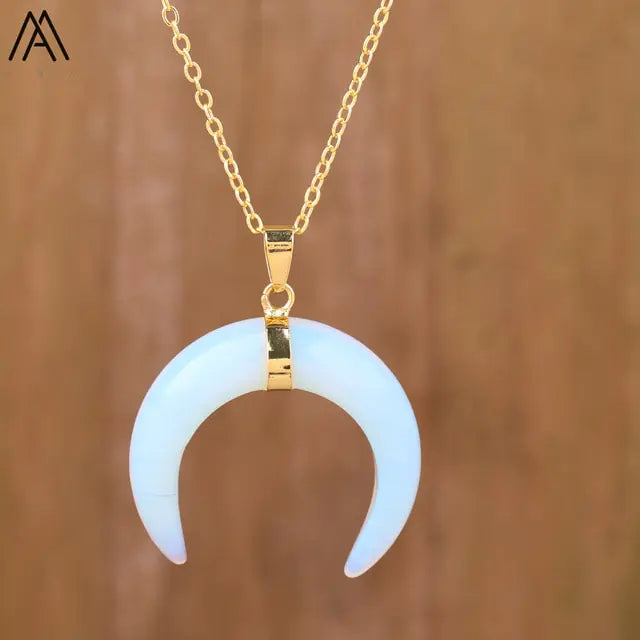 Moon Shaped Amethyst Necklace