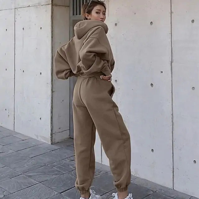 Women's Warm Hoodie and Pants Set