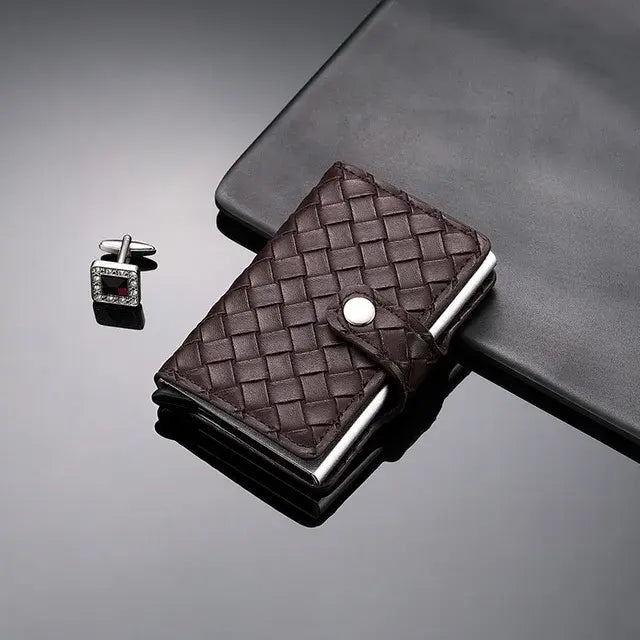 Leather Wallet with Button