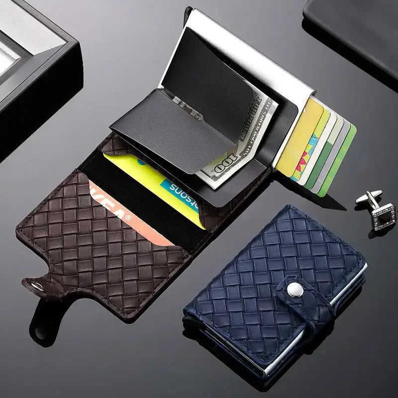 Leather Wallet with Button