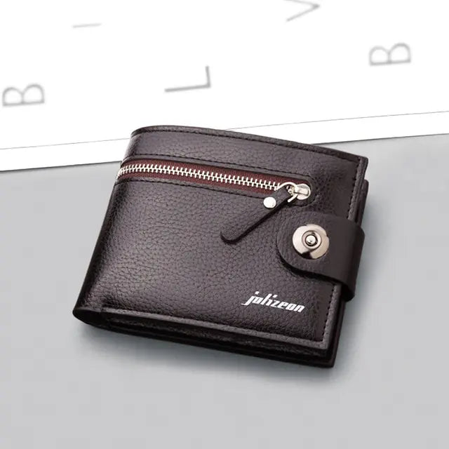 Retro Woven Pattern Leather Wallet