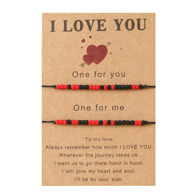 "I Love You" Morse Code Charm Bracelets